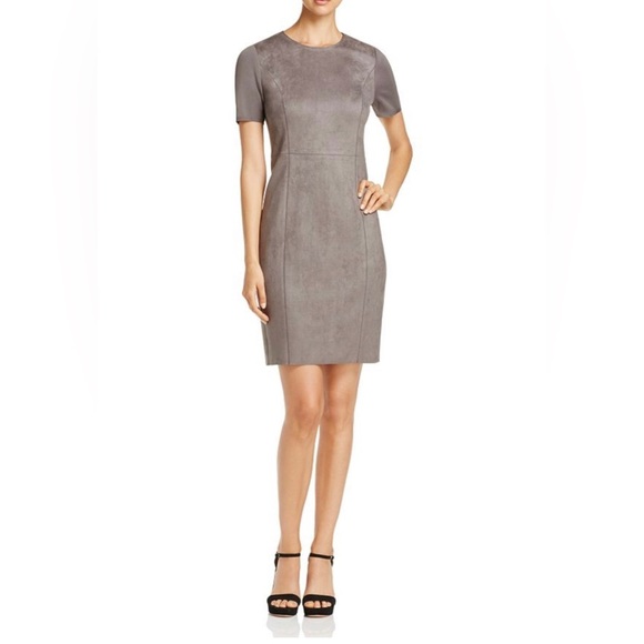 Elie Tahari Dresses & Skirts - Elie Tahari - Faux Suede Short Sleeve Dress in Gray - Women’s Size 2